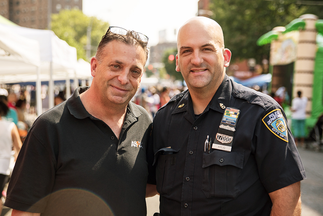 The ASPCA’s Paul Mayr, Law Enforcement Liaison, with Police Officer Clement Krug