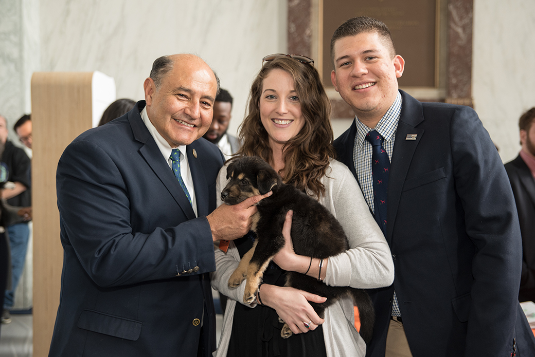 ASPCA's Katlin Kraska with Rep. Correa