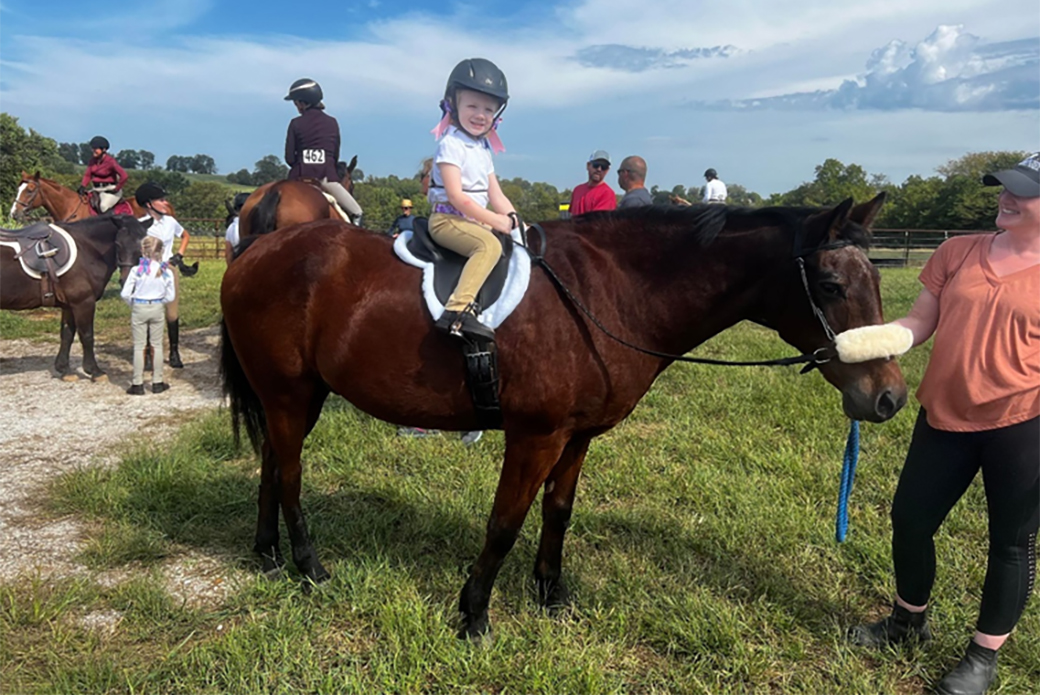 Westyn riding Gramps