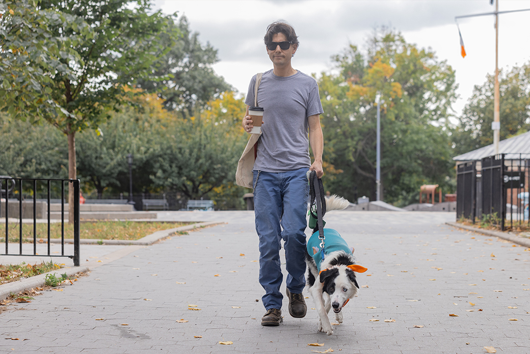 Niko and Dan on a walk