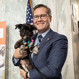 a dog and a lawmaker