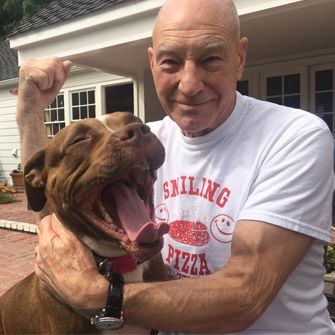 Sir Patrick Stewart and his dog