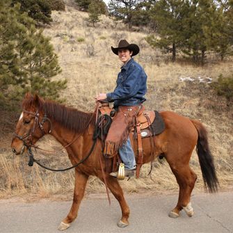 Man riding horse