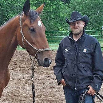 Derek Kohlhase with Sally, who is available for adoption.